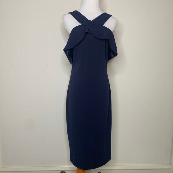 Rachel Roy Navy Body Con Dress Sz 8 - Picture 1 of 13